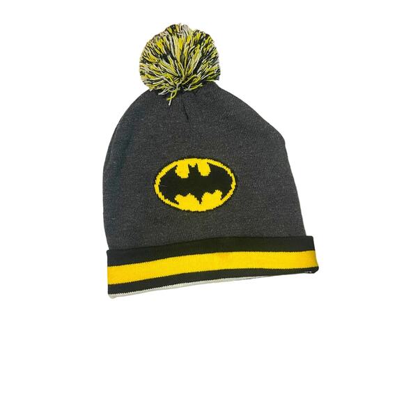Batman Men's Knit Toboggan Beanie‎ Hat Black with Batman Graphic One Size Comics - Picture 1 of 9